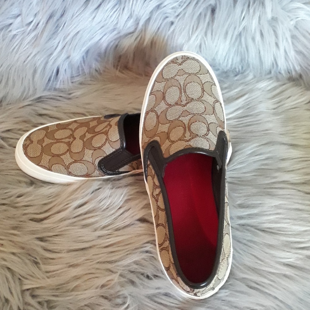 Coach Signature canvas slip on shoes- 7.5